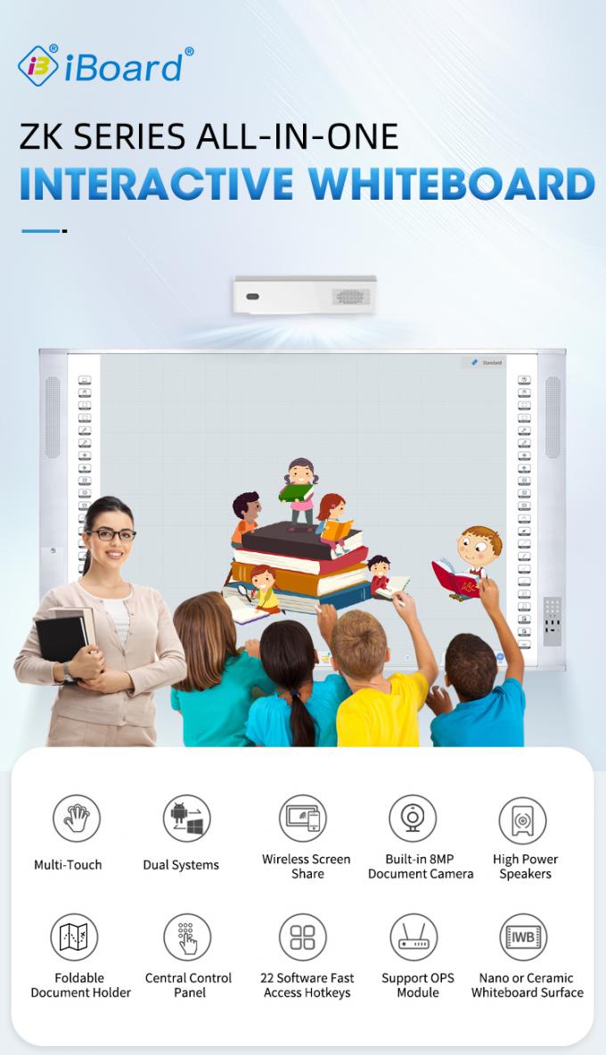 96 Zoll tragbares interaktives Whiteboard Smart Whiteboard mit Laserprojektor 1