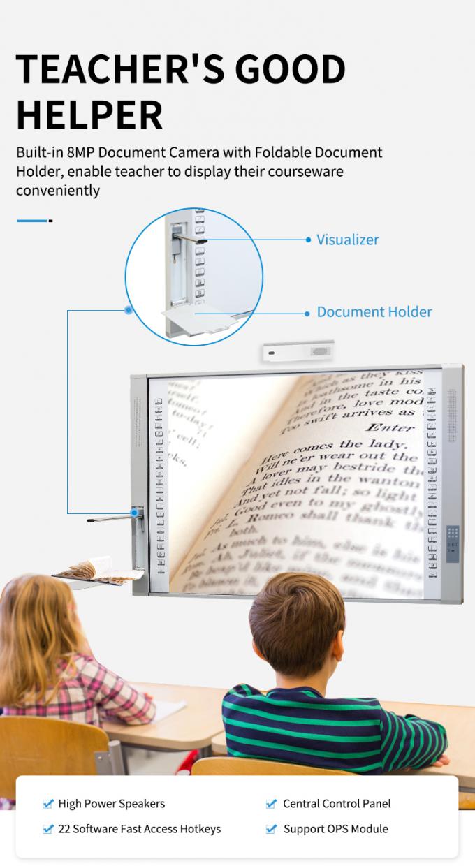 96 Zoll tragbares interaktives Whiteboard Smart Whiteboard mit Laserprojektor 6