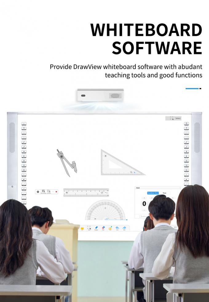 96 Zoll tragbares interaktives Whiteboard Smart Whiteboard mit Laserprojektor 9