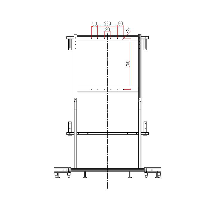 Mobiler Stand für interaktive Whiteboards mit Projektoren 1
