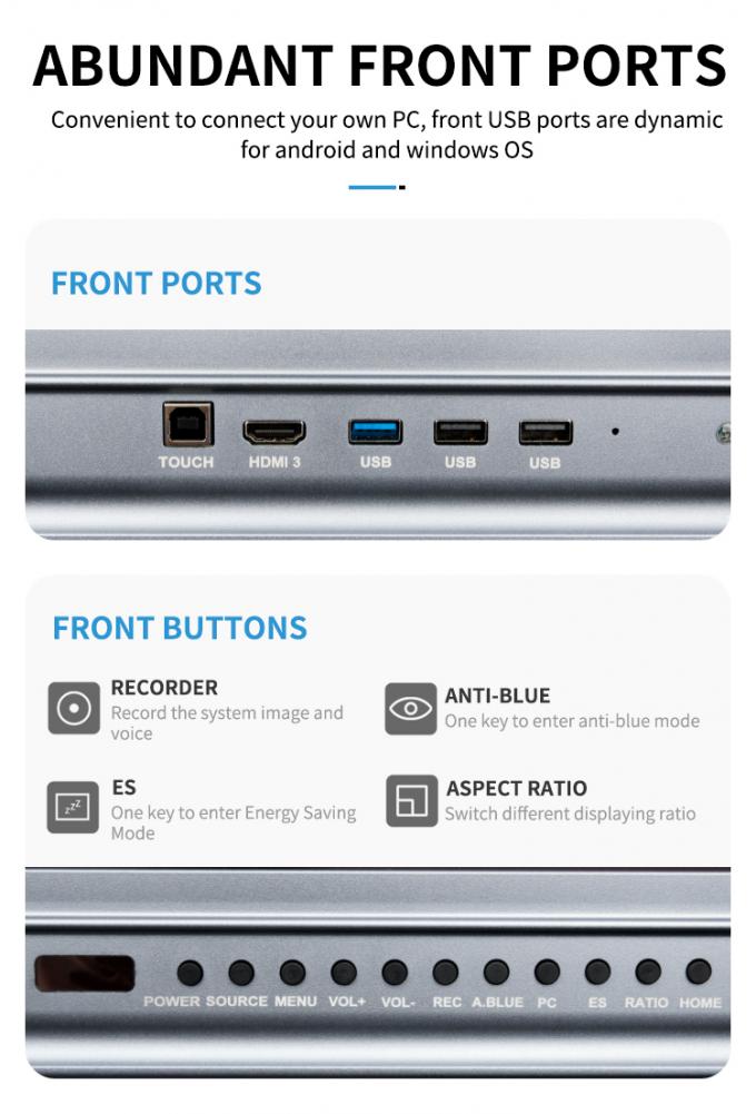 Iboard Neues Produkt 98" 4K Smart Display Interaktives Flachbildschirm-Display Große Touchscreen-Monitor für Besprechungsraum 7