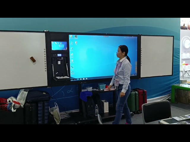 86 Zoll Intelligentes Schwarzbrett Aufzeichnungsfähiger Smart Screen Interaktives Whiteboard mit OPS 40 Touch Points Grünes Brett