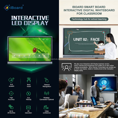 Intelligentes LED Brett-Infrarottouch Screen Monitor Androids 9,0 mit in camera errichtet und MIC