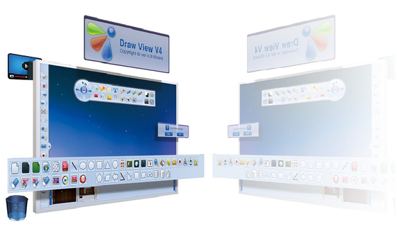 Reihen-multi Note wechselwirkendes Whiteboard 10 der Schulet zeigt silberne Farbe mit Unterrichtsprogramm