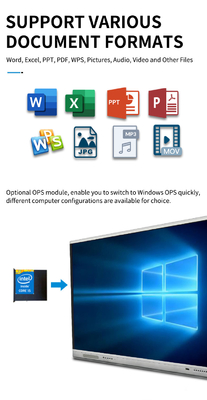 Fabrik Großhandel Touchscreen Interaktives Flachbildschirm-Display mit Infrarot-Touch und Fernbedienung Upgrade über Internet Netzwerk Interaktives Whiteboard Touchscreen TV Monitor