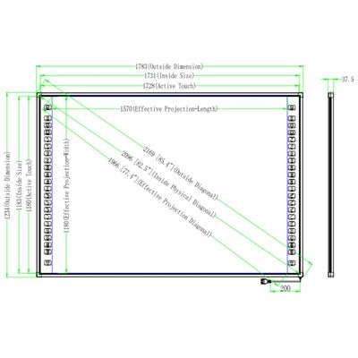 85 Zoll Interaktives Whiteboard 10 Punkte Berührungspunkte für Treffen Schulbildung Lehre