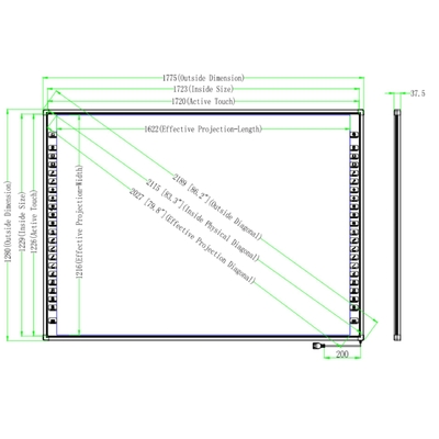 82/86/90/96 Zoll Smartboard USB interaktives Whiteboard digitales Whiteboard mit Projektor für Bildung