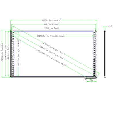 90 Zoll Interaktives Whiteboard Infrarot Touch Stahl Nano Oberfläche Aluminiumlegierung Rahmen
