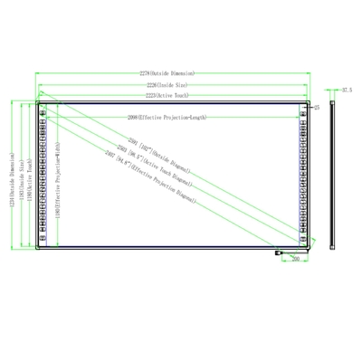 Interaktives Whiteboard mit LED-Hintergrundbeleuchtung Metall oder Schwarzrahmen
