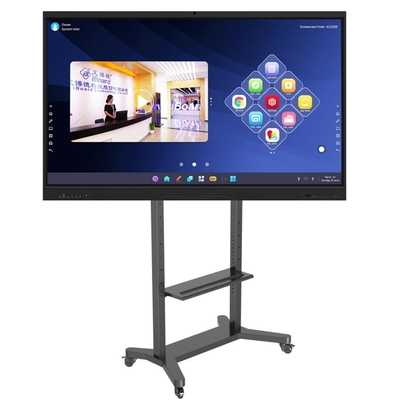 Verstellbares Mobilstand für interaktives Whiteboard 55/75/86 Zoll Schließräder