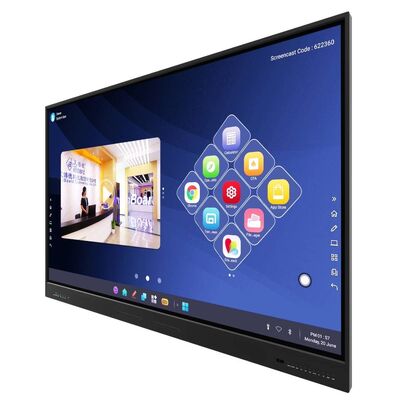 65 75 86 Zoll 4K Ultra HD Windows OS Smart Board Wandmontierte LCD-Anzeige mit beweglichen Ständer