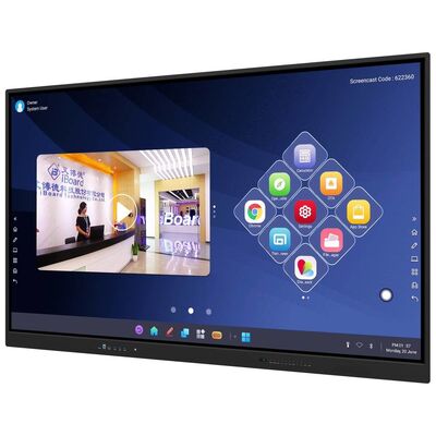 65 75 86 98 Zoll LCD Smart Board Interaktives 4mm Gehärtetes Glas Android Windows 10/11 Pro Touch Finger Smart Monitor
