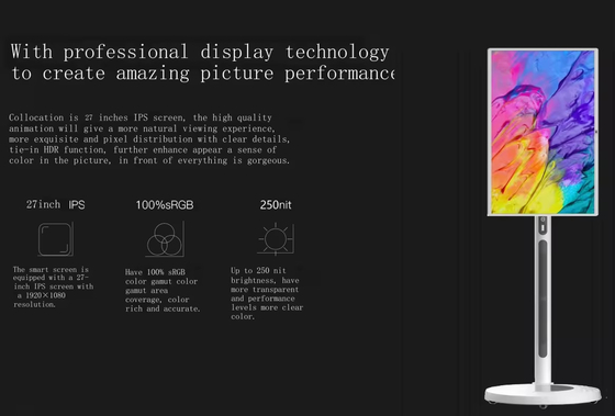 Portable 32 Zoll Touch Screen Kiosk mit Bildschirm mit 4096 Level Pressure Sense Smart TV.