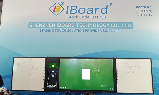 iboard Fabrik direkt 75 Zoll verriegelbares, aufzeichnbares, miteinander verbundenes Blackboard Smart Whiteboard Interaktives Flachbildschirm All-in-One mit Stand-Support Marker Pen Chalk Schreib-Bildungslösung