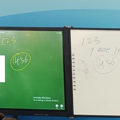 iboard Fabrik direkt 75 Zoll verriegelbares, aufzeichnbares, miteinander verbundenes Blackboard Smart Whiteboard Interaktives Flachbildschirm All-in-One mit Stand-Support Marker Pen Chalk Schreib-Bildungslösung
