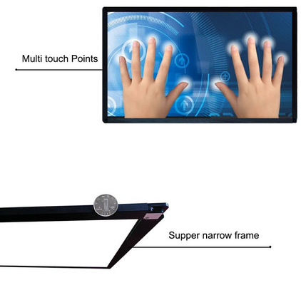 55 65 75 Zoll Infrarot-Touch-Rahmen mit USB-gehärtetem Glas für Fernsehgeräte