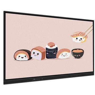 Interaktiver Touchscreen Monitor 65 Zoll Android WIN All-in-One Kamera Mikrofon 50 Touch Points Ai Funktion Text Stift Schreiben mit Software Für Büro-Schule Tagung