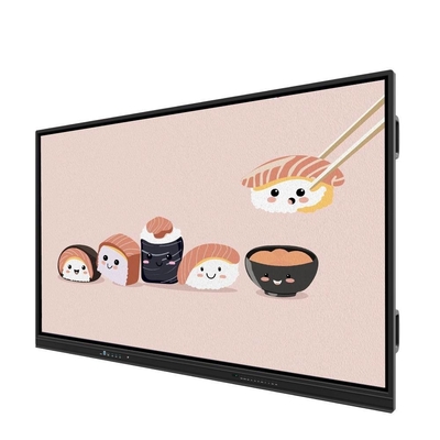 Interaktiver Touchscreen Monitor 65 Zoll Android WIN All-in-One Kamera Mikrofon 50 Touch Points Ai Funktion Text Stift Schreiben mit Software Für Büro-Schule Tagung