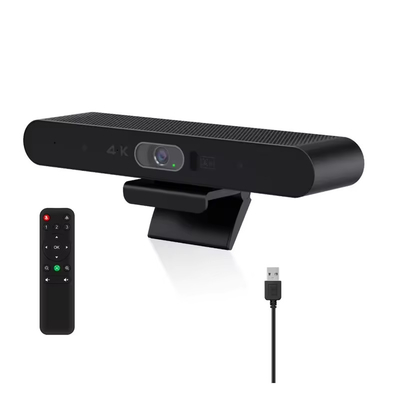 Schwarz-Weiß Einfache Installation 4K Webcam Videokonferenzkamera USB AI Auto-Tracking 2160p Webcam-Tracking mit Sprecher Konferenzraum Sound