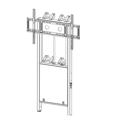 Elektronisches nach oben nach unten verstellbares Handhebe-Stand Mobilwagen für Smart-TV-Monitor 65 75 86 Zoll mit Rädern und Stromkabel