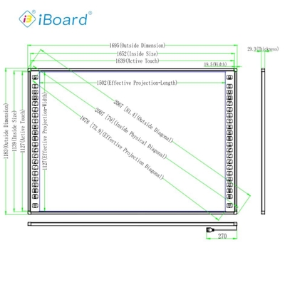 82 Zoll Interaktives Whiteboard Smart Board Whiteboard IR Touch Board