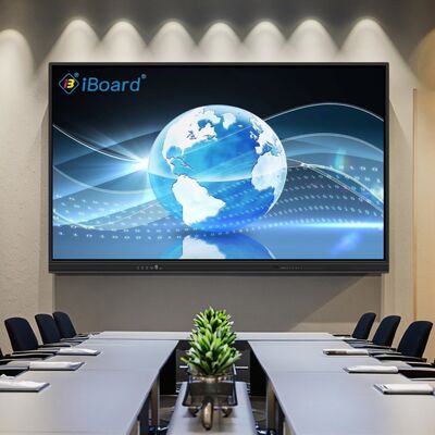 65-Zoll-interaktives Panel für Präsentationsleistungen mit Wifi Bluetooth Whiteboard-Software eingebaut für den Klassenzimmer-Treffraum Weiß/Schwarz Schrankfarbe