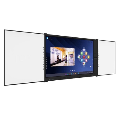 Intelligentes zweiseitiges schwarzes grünes Whiteboard mit 75 86 Zoll Android Touch Panel Board mit Kamera Mikrofon Dokumentenscanner Mobilstand für Büro-Schulunterricht
