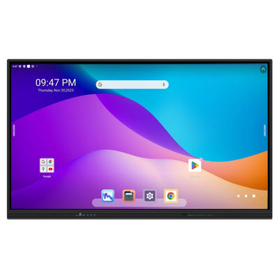 86-Zoll-Google EDLA zertifiziertes interaktives Smart-Panel. Android 13 mit eingebautem Enjoy-System. OPS-Slot. Optionale Kamera und Handy-Stand