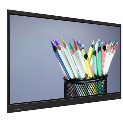 LCD Smart Board 75 Inch IFP Android 14 8+128G Camera Mic Speaker Light Sensor Wifi Infrared 50 Touch Points For School Online Teaching Office Zoom Teams Meeting