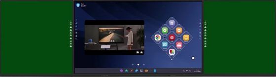 IBoard 4K 75-Zoll-Display mit vernetzten Seitenboards Grün Schwarz Weiß Farbe Android Windows System Faltbar für Bildung