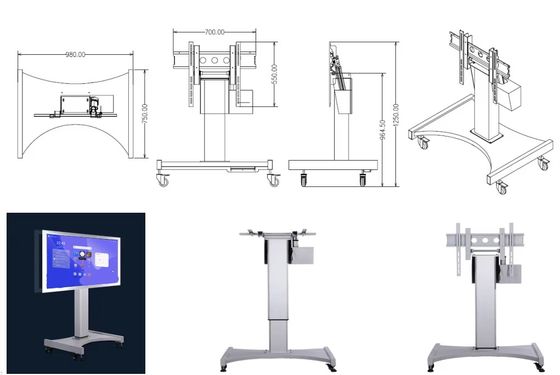 Motorisierter, höhenverstellbarer Touchscreen-Monitor, interaktives Smartboard, Verwendung mit elektronischem, mobilem Ständer, gute Qualität, flexibler Ständer