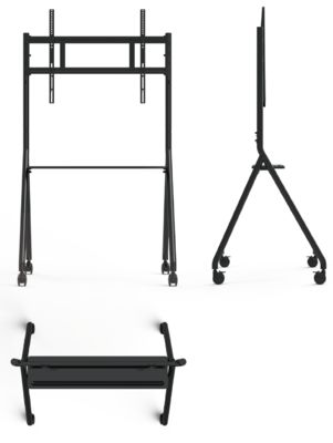 Neu ankommender interaktiver Whiteboard-Ständer, beweglich, für 42 bis 75 Zoll TV-Monitor, hebbarer mobiler Ständer, max. Tragfähigkeit 60 kg, leistungsstarke Rollen, leicht zu bewegen, für interaktiven Whiteboard-Mobilständer