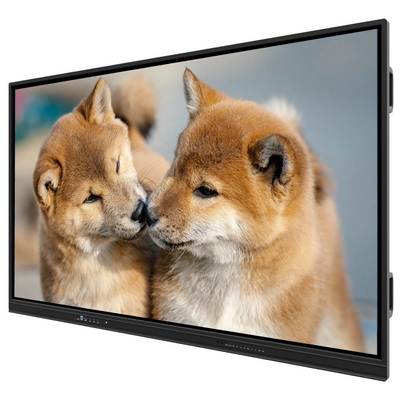 Interactive Flat Panel Wall Mounted Android 14 15 Computer 75 86 Inch Smart Board Wifi 60W Speakers Ai Camera Microphone Whiteboard Software Integrated