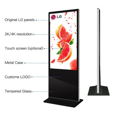 55 65 Zoll Digital Signage Werbe Kiosk mit 3840*2160 Auflösung 500 Nits Helligkeit und SDK-Funktion
