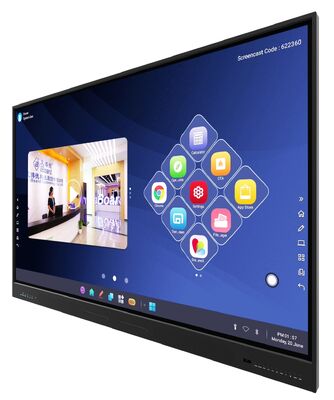 75 Zoll 4K UHD Interaktives Flachbildschirm-Display mit 20-Punkt-Multi-Touch für Klassenzimmer und Arbeitsplatz