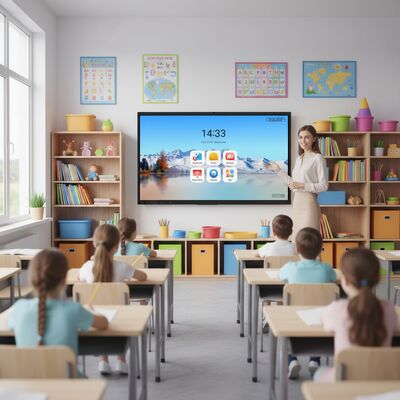 Interaktives Flachpanel mit 4K UHD-Auflösung, 20-Punkt-Touch und Android 10.0 OS Digital Teaching Board