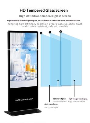 43/55 HD Vertikaler Werbe-Kiosk Innenraum All-in-One LCD-Display Berührungsschirm Interaktiver Bildschirm Digitale Beschilderung