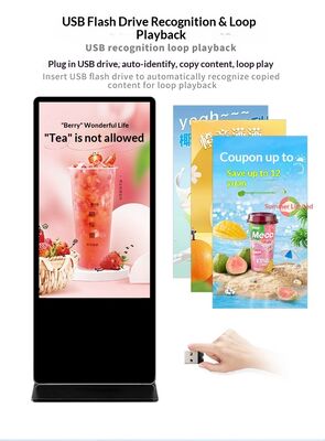 43/55 HD Vertikaler Werbe-Kiosk Innenraum All-in-One LCD-Display Berührungsschirm Interaktiver Bildschirm Digitale Beschilderung
