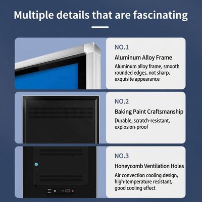 Viewing Angle Greater Than 178 Degrees Digital Signage Offering Visibility From Minus 20 To 60 Degrees Celsius Perfect For Restaurants And Cafes