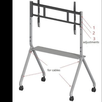 Mobiler Ständer, mobiler TV-Wagen für interaktive Displays, Smart-TV, passend für Größen von 65 bis 86 Zoll