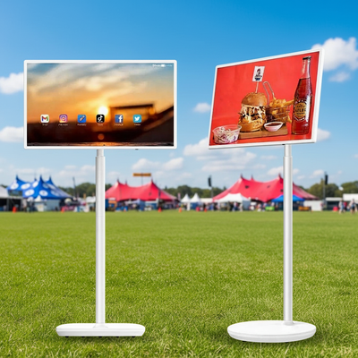 Tragbare 24,5 Zoll Android 13 Smart Werbebildschirm Innenraum Interaktives Digitales Schildschild Touchscreen Fernseher Beweglich