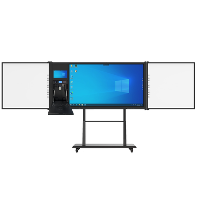AIO 75 Zoll Smart Touch Panel Android Win-Sided Boards mit Cam Mic Mobile Stand für Tagungen Universität