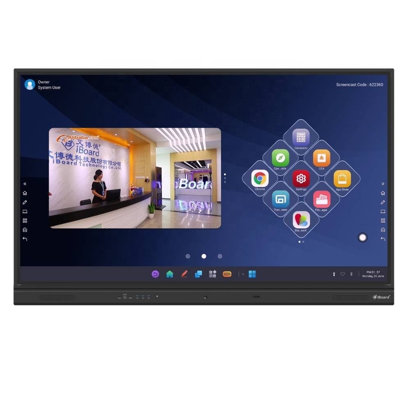 65 Zoll Interaktives Touch-Panel Anzeige Android 11/13 20 Touch Computer Laptop Verbindung für den Unterricht