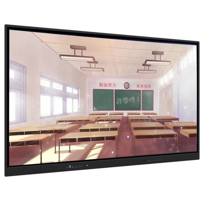 86 Zoll Android 13 20 Touchpoints 220V Stromversorgung Interaktiver Touchscreen 4K Whiteboard mit Kamera Mikrofon für Bildung
