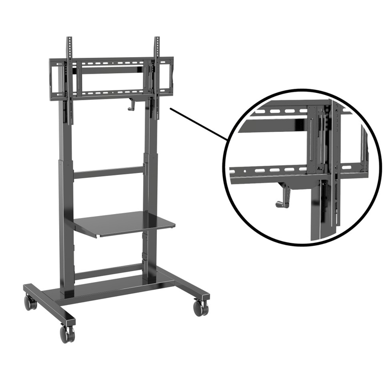 55-86 Zoll Bodenstand verstellbar Smart-TV-Stände Mobilstand bewegliche Trolley-Halter und Wagen
