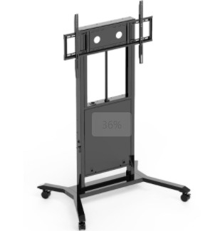 Elektronisches nach oben nach unten verstellbares Handhebe-Stand Mobilwagen für Smart-TV-Monitor 65 75 86 Zoll mit Rädern und Stromkabel