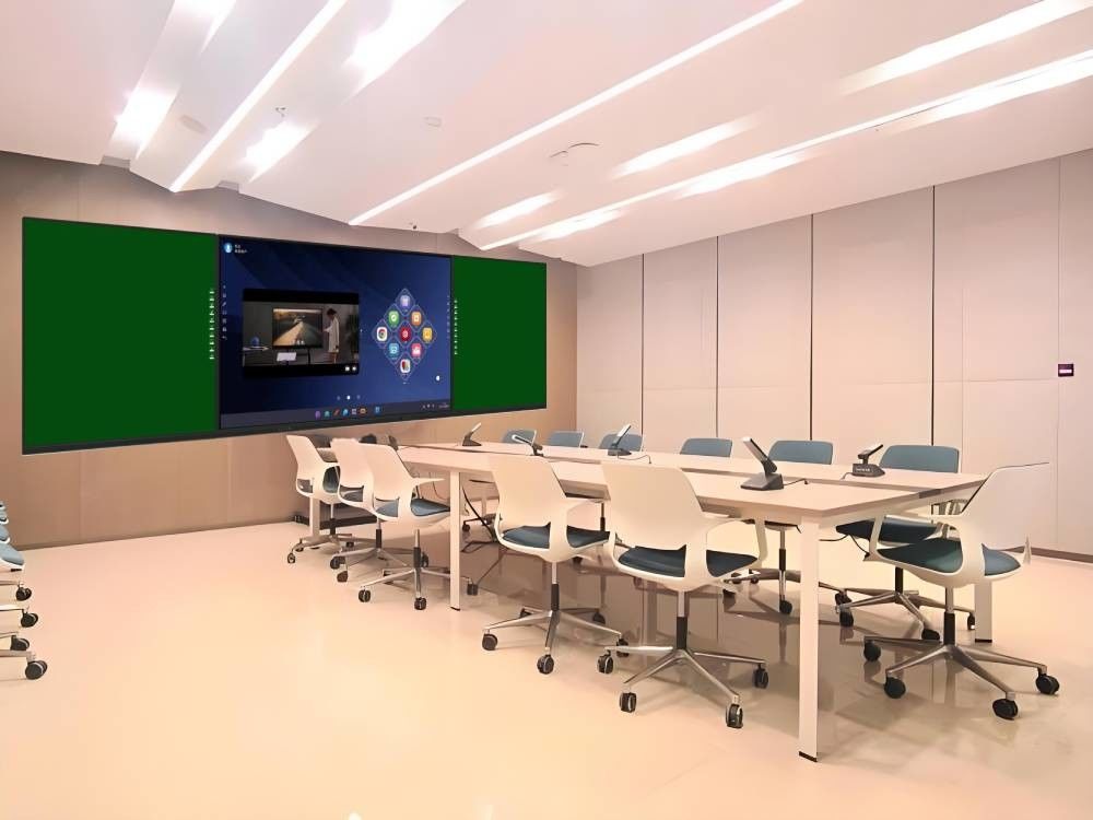 Schulbrett Lehre Grünes Brett Multimedia Push-Pull Weißbrett Magnetische große Tafel für das Training und den Unterricht