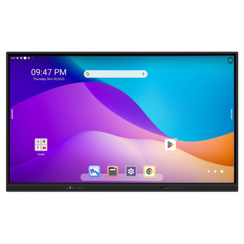 86-Zoll-Google EDLA zertifiziertes interaktives Smart-Panel. Android 13 mit eingebautem Enjoy-System. OPS-Slot. Optionale Kamera und Handy-Stand