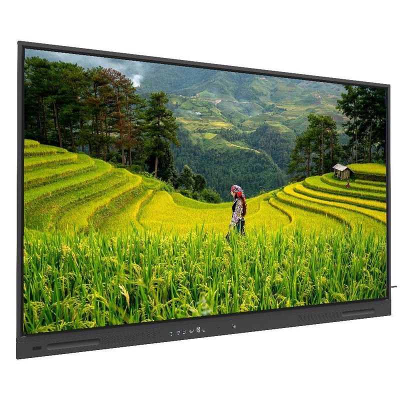 Interaktive Flachplatte 75 Zoll Android 14 OPS PC WLAN BT USB RJ45 Touch Software Smart Board für Schulbildung Schulbildungssitzung