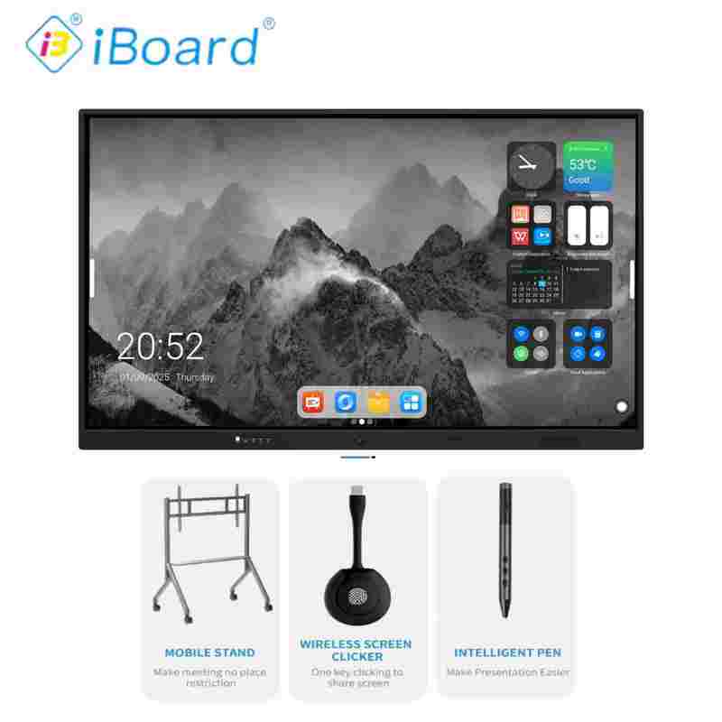 75 Zoll Interaktives Flachbildschirm Touch Smart Board mit Android 14 8+128G für Bildung